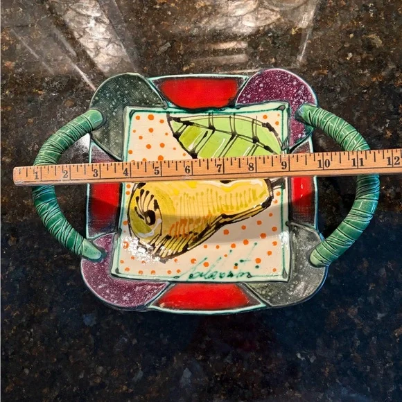 Hand Painted Ceramic Fruit Art Plate by artist Saldaitis.